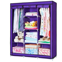 Портативный шкаф 88130A Purple, напольный, 130x45x175 см, металл/ткань, фиолетовый Портативный шкаф 88130A Purple, напольный, 130x45x175 см, металл/ткань, фиолетовый