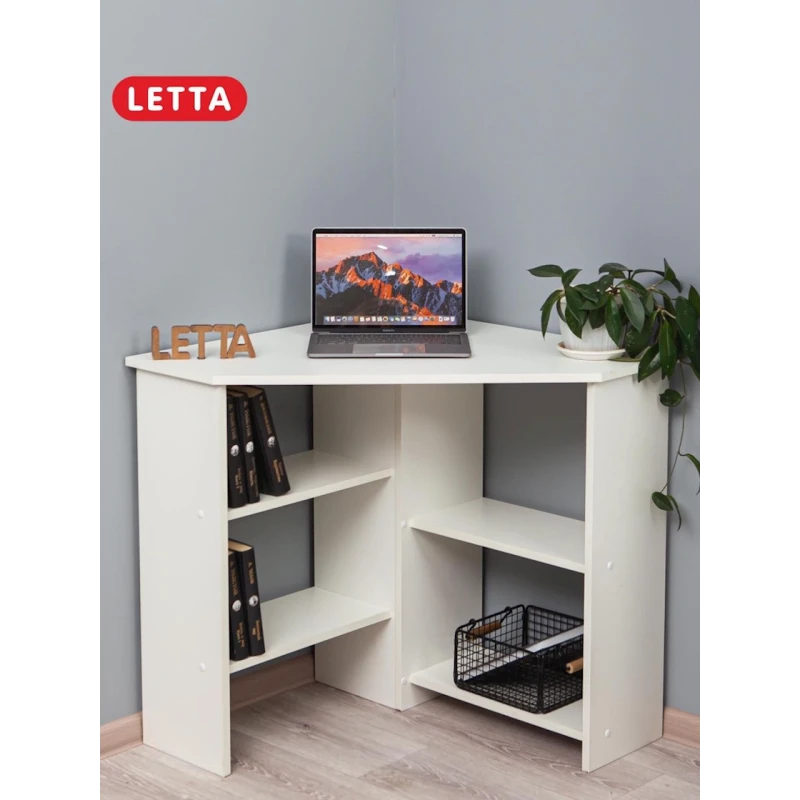 Письменный стол Letta White, 75х75х75 см, ЛДСП, белый