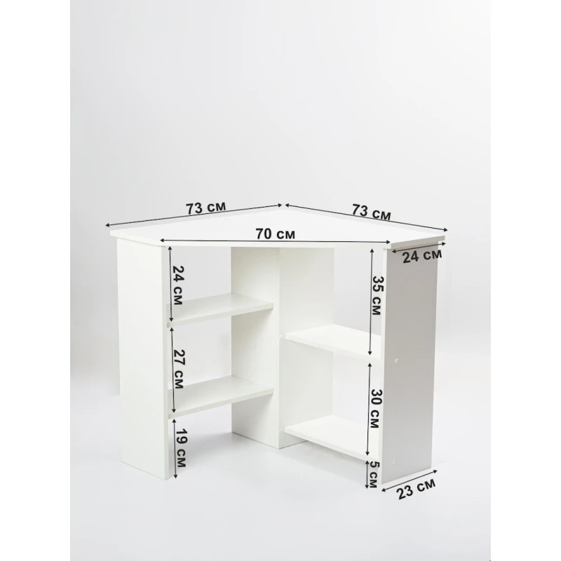 Письменный стол Letta White, 75х75х75 см, ЛДСП, белый Письменный стол Letta White, 75х75х75 см, ЛДСП, белый