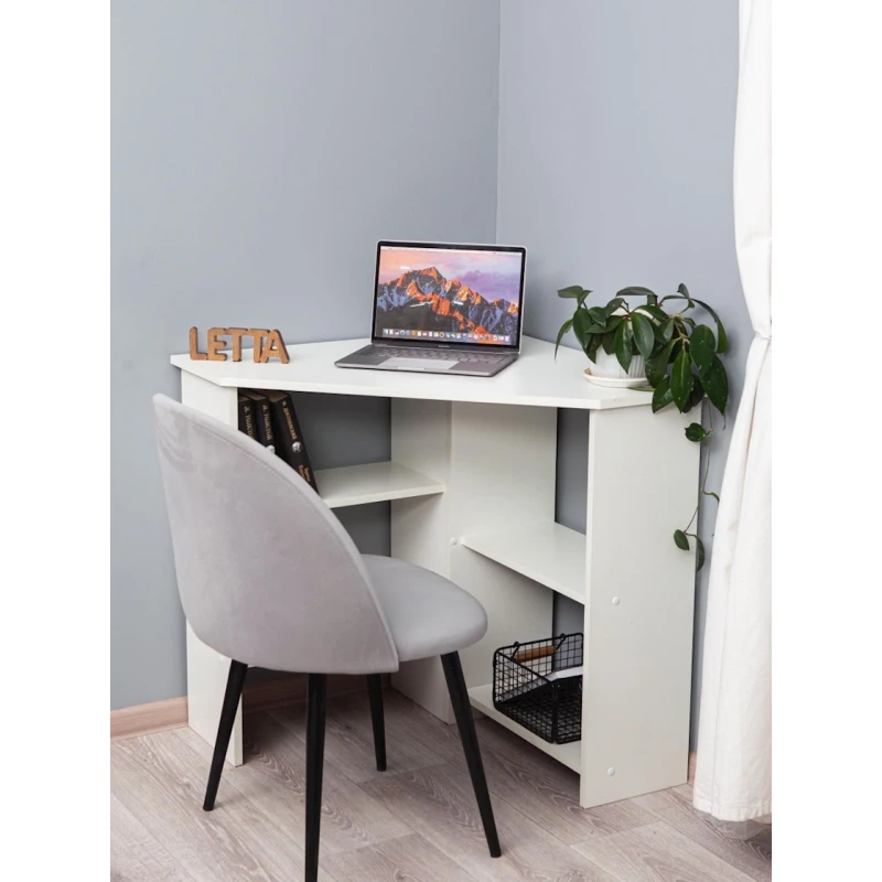 Письменный стол Letta White, 75х75х75 см, ЛДСП, белый Письменный стол Letta White, 75х75х75 см, ЛДСП, белый