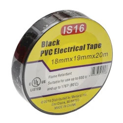 Изолента IS16, 18 мм x 19 мм x 20 м, черная Изолента IS16, 18 мм x 19 мм x 20 м, черная
