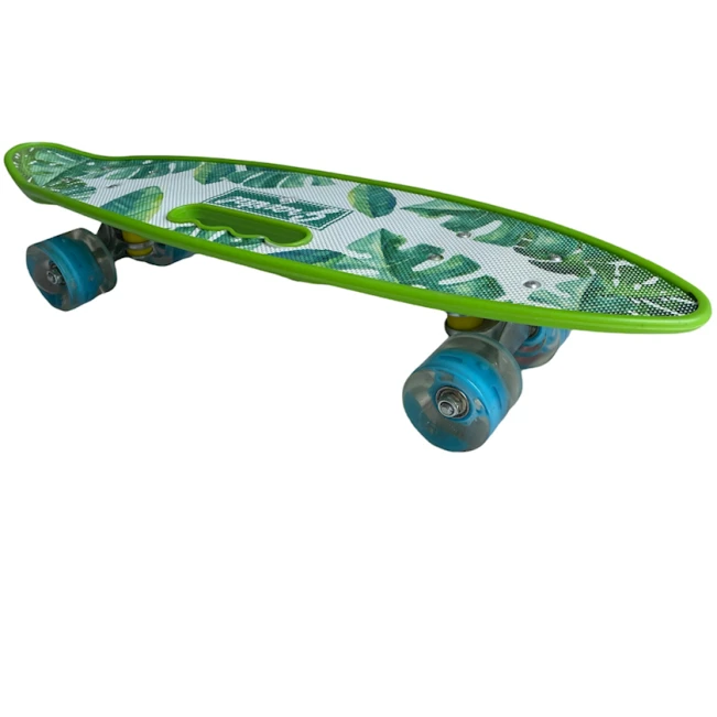 Скейтборд детский с ручкой, зеленый. Скейтборд детский с ручкой, зеленый.