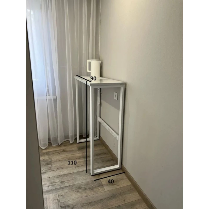 Барная стойка 3563_LoftBarStolWWhite, 90x40x110 см, ЛДСП, белая