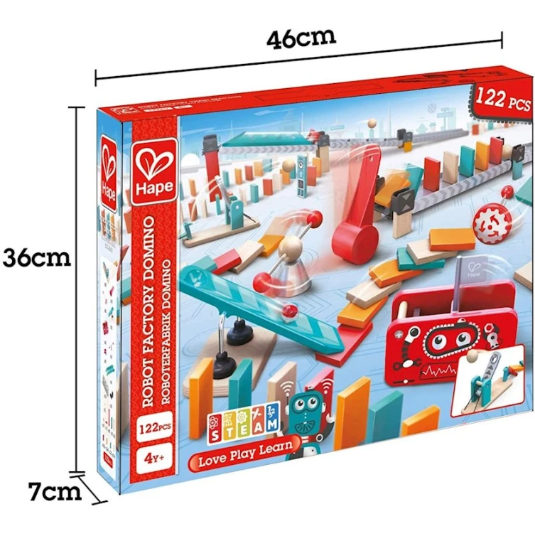 Настольная игра Hape Robot Factory Domino, 4+, 122 шт