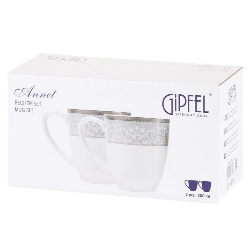 Набор кружек Gipfel Annet 42791, фарфор, белый, 300 мл Набор кружек Gipfel Annet 42791, фарфор, белый, 300 мл