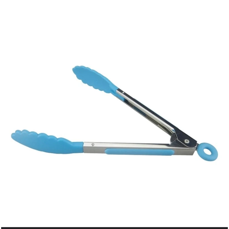 Щипцы кухонные HMSD_K389M, 30 см, нержавеющая сталь/силикон, серебристый/голубой Щипцы кухонные HMSD_K389M, 30 см, нержавеющая сталь/силикон, серебристый/голубой