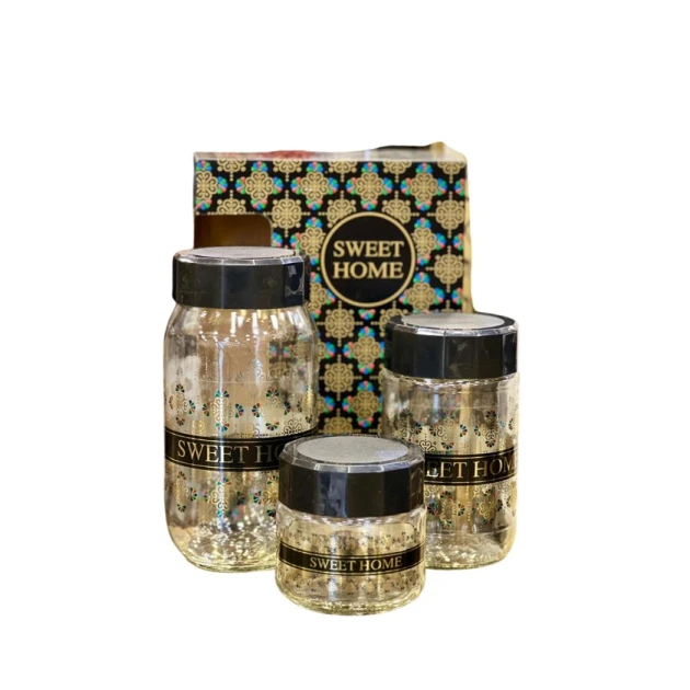 Набор емкостей для специй Sweet Home 00004437, стекло/пластик, прозрачный/коричневый, 3 шт Набор емкостей для специй Sweet Home 00004437, стекло/пластик, прозрачный/коричневый, 3 шт