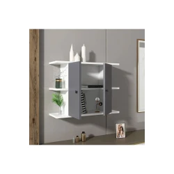 Шкаф книжный Mera 12115587, ЛДСП, серый/белый, 60x22x48.6 см Шкаф книжный Mera 12115587, ЛДСП, серый/белый, 60x22x48.6 см