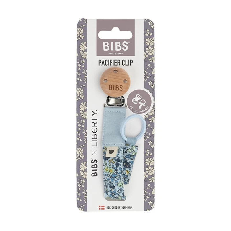 Держатель для пустышки BIBS x Liberty Chamomile Lawn Baby Blue Держатель для пустышки BIBS x Liberty Chamomile Lawn Baby Blue