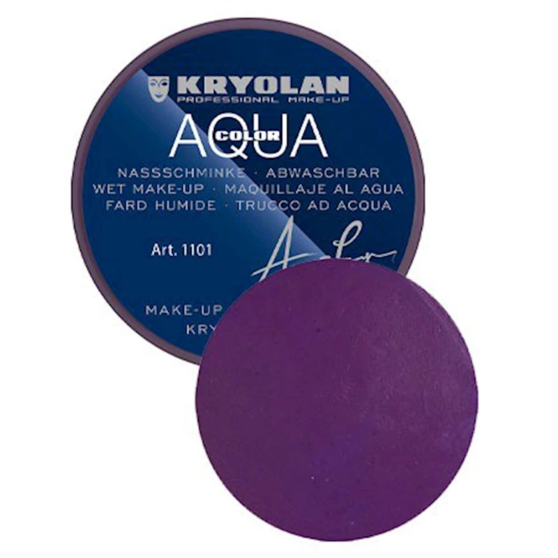 Аквагрим прессованный Kryolan Aquacolor 01101, оттенок R27 фиолетовый, 8 мл