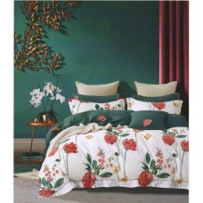 Yataq dəsti First Home ZZ-ZZ-0148, yorğan üzü 160х200 sm, yastıq üzü 50x70 sm, ikinəfərlik, satin, ağ/yaşıl