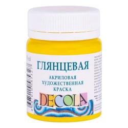 Акриловая краска Decola глянцевая, светло-желтый, 50 мл
