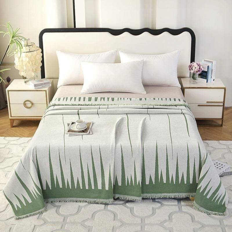 Покрывало Annabery ANBYYX170240, 170x240 см, хлопок, с зелеными линиями Покрывало Annabery ANBYYX170240, 170x240 см, хлопок, с зелеными линиями