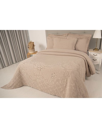 Örtük və yastıq üzü dəsti Tivolyo Home Mira, 260x240 sm, avro, pambıq, bej