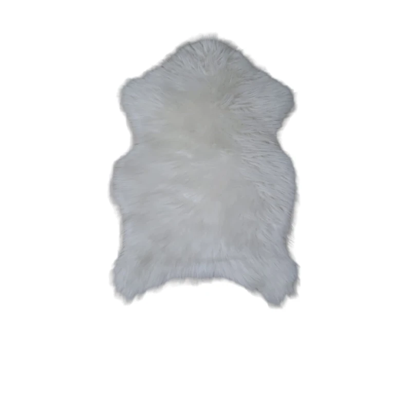 Коврик прикроватный 0001, натуральный, 50х70, козья кожа, белый