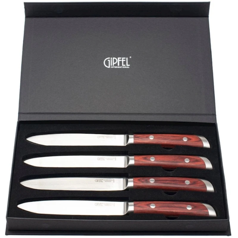 Набор ножей Gipfel Colombo 8493, 4 шт, лезвие 14 см, сталь, рукоятка пластик, коричневый