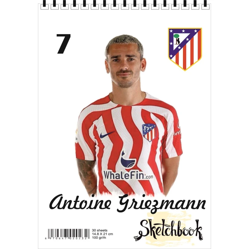 Bloknot Sketchbook Antoine Griezmann, A5, 30 vərəq Bloknot Sketchbook Antoine Griezmann, A5, 30 vərəq