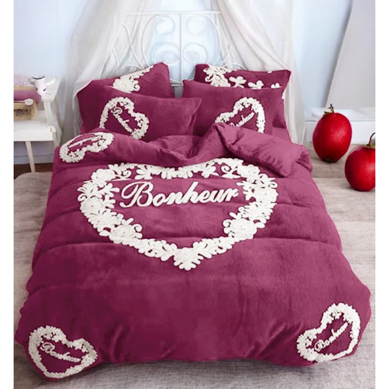 Комплект постельного белья Narlı 000294, пододеяльник 200х230 см, простыня 250x250 см, наволочка 50x70 см (2 шт), двуспальный, фиолетовый Комплект постельного белья Narlı 000294, пододеяльник 200х230 см, простыня 250x250 см, наволочка 50x70 см (2 шт), двуспальный, фиолетовый