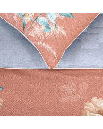 Yataq dəsti Артпостель Августина, yorğan üzü 200x220 sm, mələfə 220x240 sm, yastıq üzü 50x70/70x70 sm, avro, velür, narıncı/mavi
