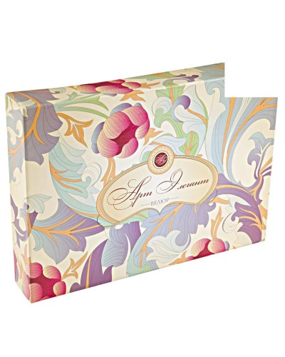 Yataq dəsti Артпостель Августина, yorğan üzü 200x220 sm, mələfə 220x240 sm, yastıq üzü 50x70/70x70 sm, avro, velür, narıncı/mavi