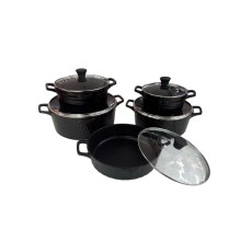 Qab-qacaq dəsti Realchef ZGH_00631, qranit, qara, 10 parça