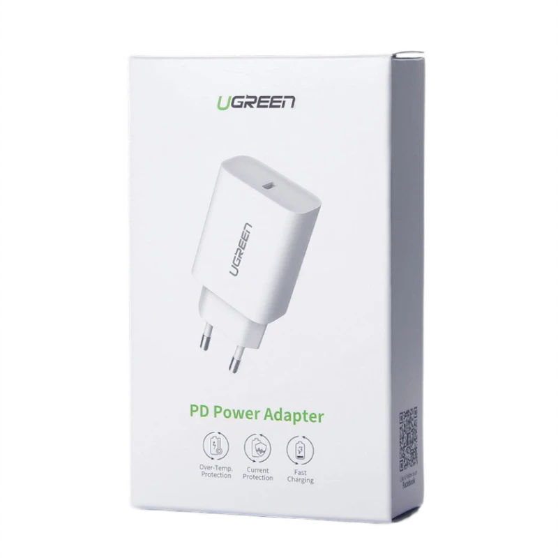 Qidalanma adapteri Ugreen Fast Charging Power Adapter, 20W, Ağ Qidalanma adapteri Ugreen Fast Charging Power Adapter, 20W, Ağ