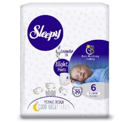 Трусики-подгузники Sleepy Night Lavander Oil 6 XL, 15-27 кг, 20 шт