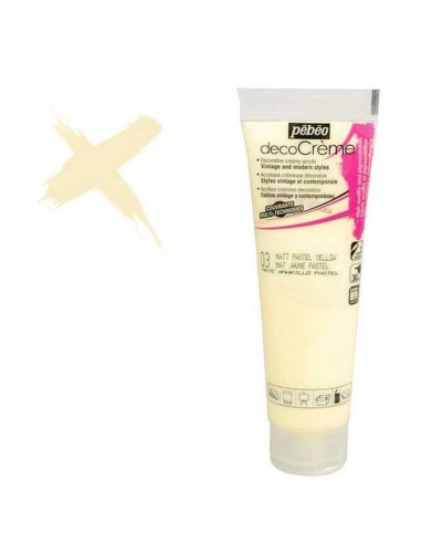 Akril boya Pebeo Decocreme krem konsistensiyalı, mat, 03 Pastel-sarı, 120 ml