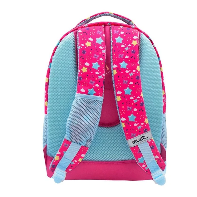 Школьный рюкзак Must 584487 полиэстер, розовый/голубой, для девочек, 32x18x43 см Школьный рюкзак Must 584487 полиэстер, розовый/голубой, для девочек, 32x18x43 см