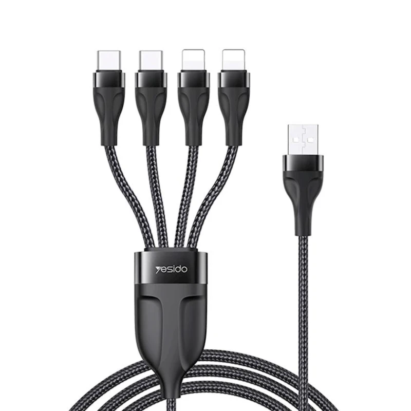 Кабель-разветвитель Yesido CA111 4in1 USB + Type-C/Lightning