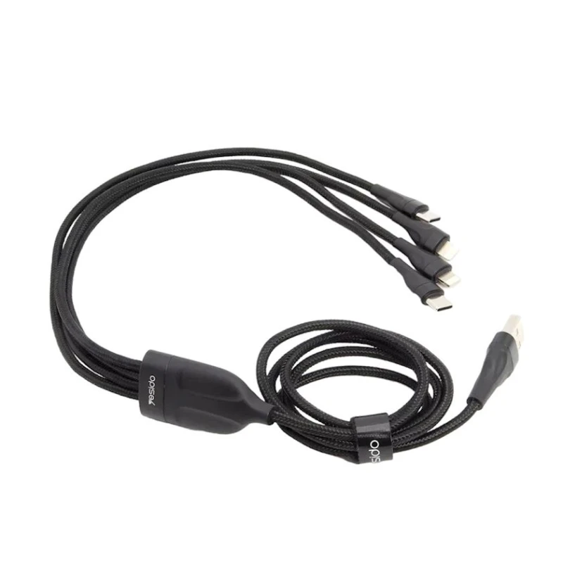 Кабель-разветвитель Yesido CA111 4in1 USB + Type-C/Lightning