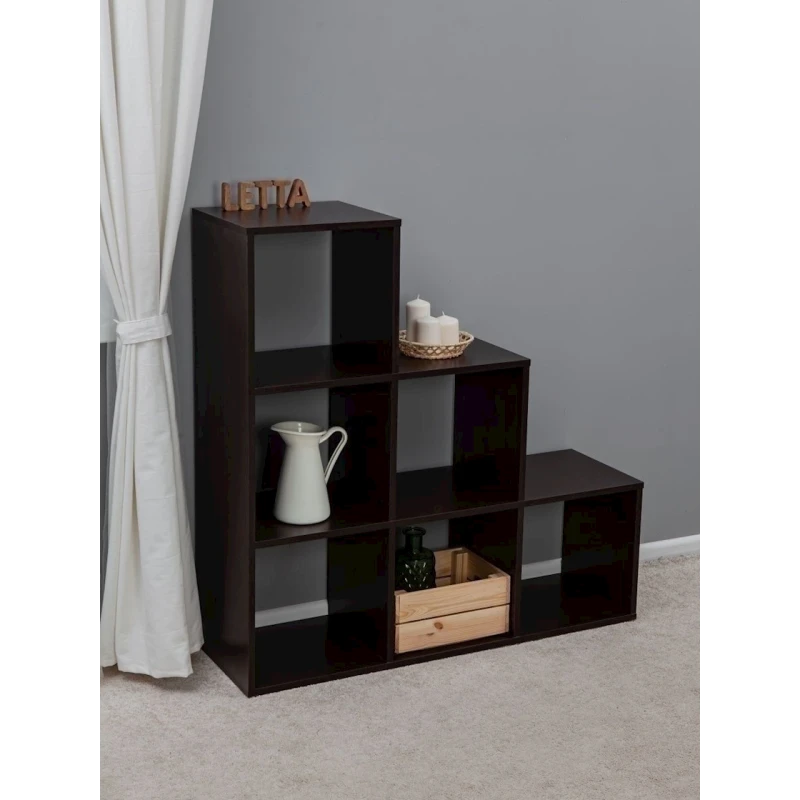 Стеллаж Letta ЛДСП, коричневый, 105х32х105 см
