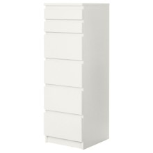 Komod IKEA Malm, DSP, ağ, 40x48.5x123 sm