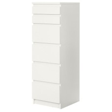 Komod IKEA Malm, DSP, ağ, 40x48.5x123 sm
