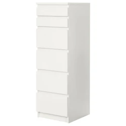 Комод IKEA Malm, ДСП, белый, 40x48.5x123 см Комод IKEA Malm, ДСП, белый, 40x48.5x123 см