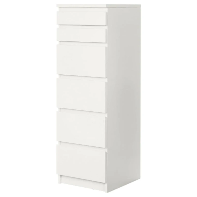 Комод IKEA Malm, ДСП, белый, 40x48.5x123 см Комод IKEA Malm, ДСП, белый, 40x48.5x123 см