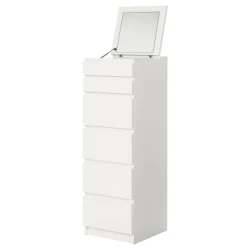 Комод IKEA Malm, ДСП, белый, 40x48.5x123 см Комод IKEA Malm, ДСП, белый, 40x48.5x123 см