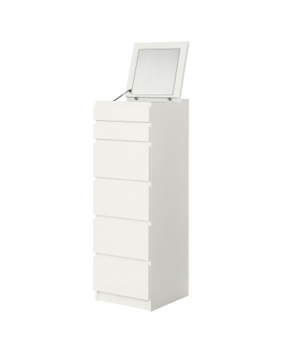 Komod IKEA Malm, DSP, ağ, 40x48.5x123 sm