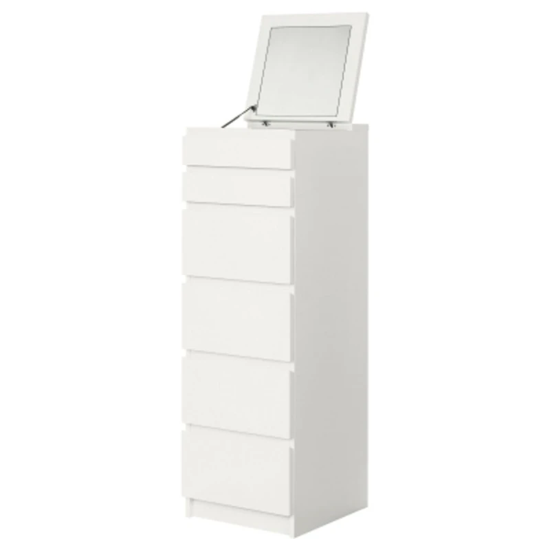 Комод IKEA Malm, ДСП, белый, 40x48.5x123 см Комод IKEA Malm, ДСП, белый, 40x48.5x123 см