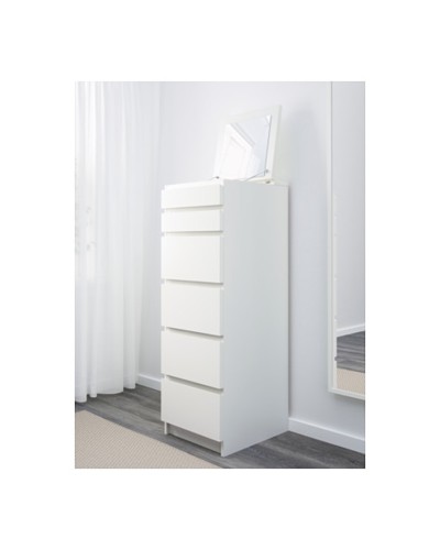 Komod IKEA Malm, DSP, ağ, 40x48.5x123 sm