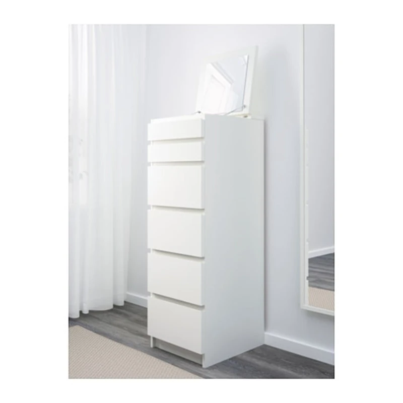 Комод IKEA Malm, ДСП, белый, 40x48.5x123 см Комод IKEA Malm, ДСП, белый, 40x48.5x123 см