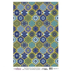 Рисовая бумага для декупажа Cadence Metal Leaf Rice Paper Background Silver 017