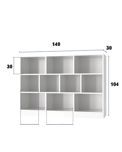 Stellaj Ev Plus, 140x30x104 sm, LDSP, ağ