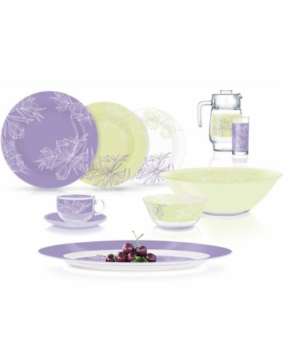 Nahar dəsti Luminarc Fle Blush Purple & Green, 46 əşya