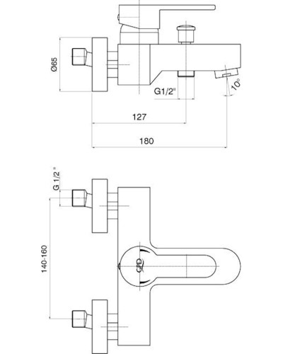 Qarışdırıcı kran hamam üçün GPD Nova MBB35 Chromic