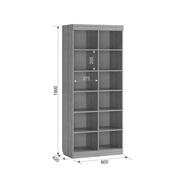 Стеллаж 3563_M3PenForcWhzol, 80х42х189.5 см, белый/коричневый Стеллаж 3563_M3PenForcWhzol, 80х42х189.5 см, белый/коричневый