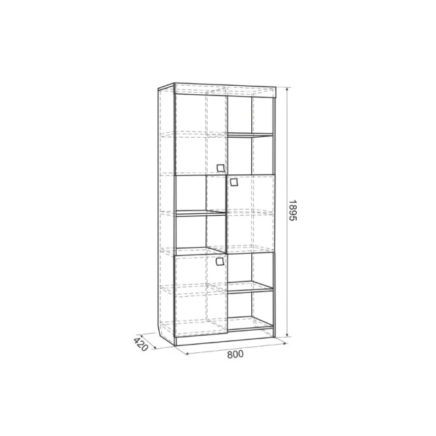 Стеллаж 3563_M3PenForcWhzol, 80х42х189.5 см, белый/коричневый Стеллаж 3563_M3PenForcWhzol, 80х42х189.5 см, белый/коричневый