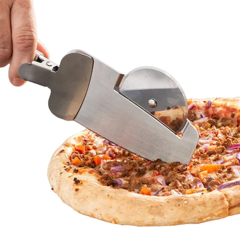 Pizza bıçağı InnovaGoods V0101028 4-in-1 Nice Slice, paslanmayan polad, 28x4x9 sm, gümüşü