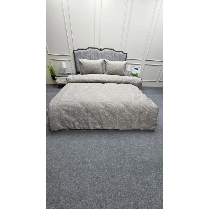 Yataq dəsti Sahara 0000657, yorğan üzü 160x220 sm, mələfə 160x240 sm, yastıq üzü 50x70 sm, bir yarım, satin, bej