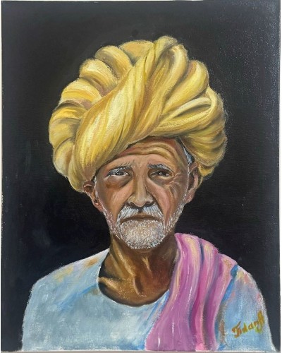 Rəsm Qırışların hikməti, kətan, yağlı, 50x40 sm